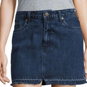 Free people step up denim mini skirt